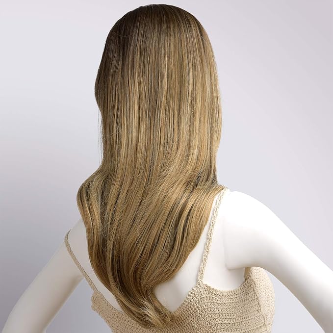 24“ Long Wavy Clip in Half Head Tied Wig Japanese Synthetic fibers Hair Extensions For Women 210g (9-7-2#)