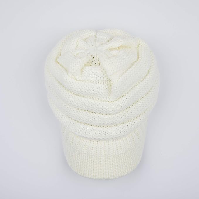 C.C Hatsandscarf Exclusives Women's Ribbed Knit Hat with Brim (YJ-131)(YJ-2023)