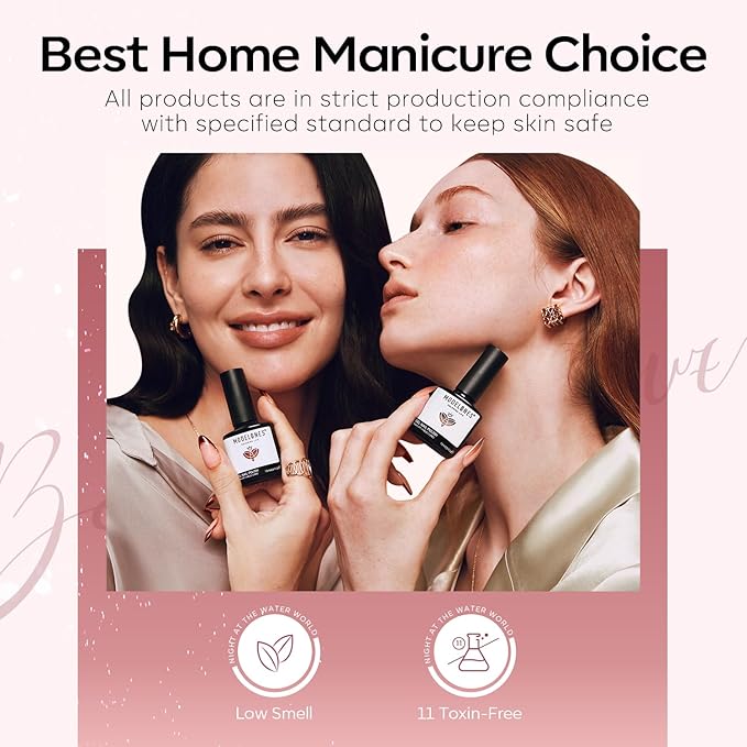 modelones Gel Nail Polish Set 2 Pcs 15 ML French Tip Red White Jelly Gel Polish Glitter Shimmer Pearl Pink Soak Off UV French Tip Gel Polish For Nail Art DIY Manicure At Home For Women Girl