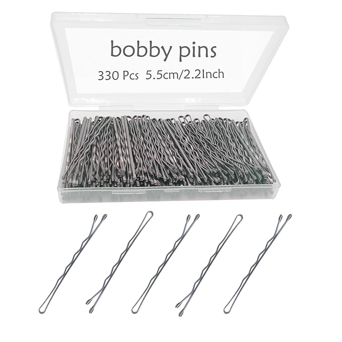 330 Pcs 2.2 Inch Hair Bobby Pins Silver With Box, Silver Bobby Pins For Gray Hair, YINGFENG Reusable Non Slip Hair Pins, This Gray Hair Pins For Women, Girls And Kids