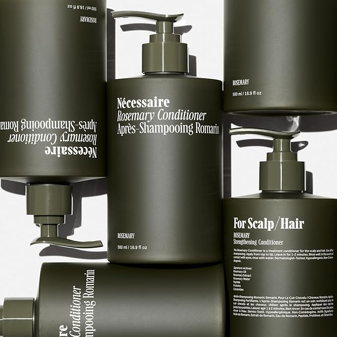 Nécessaire Rosemary Conditioner With Pump | Multi-Protien Strengthening Conditioner For Thinning Hair. For Women + Men. Good For All Hair Types/Textures. Free Of Sulfates. Color-Safe. 250 ml / 8.4 oz
