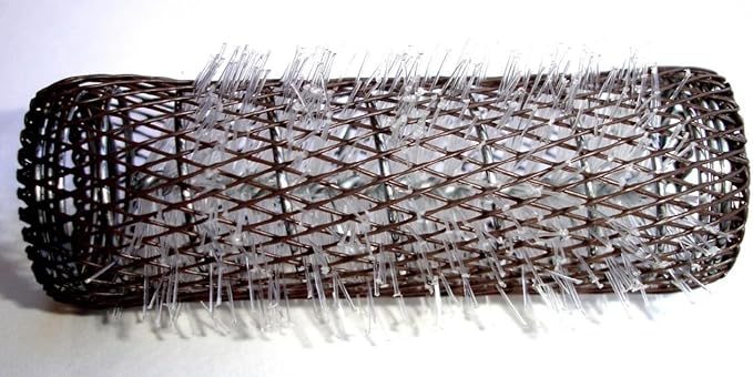 2 Pack HAIR STYLING BRUSH ROLLERS & PINS Hair Curlers 7/8" x 3" Bristles (12 Rollers)