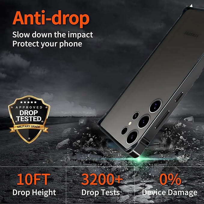 New Aluminum Frame Metal Bumper Frame Slim Hard Cover Suitable for Samsung s25ultra case, Metal Frame with Soft Inner Bumper, Raised Edge Protection (Titanium Gray, Galaxy S25 Ultra)