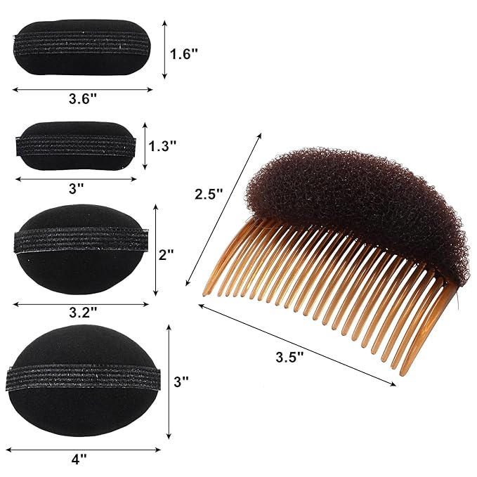 8 pcs Sponge Volume Hair Bases Set Sponge Styling Insert Hair Styling Tools Accessories for Women Girls