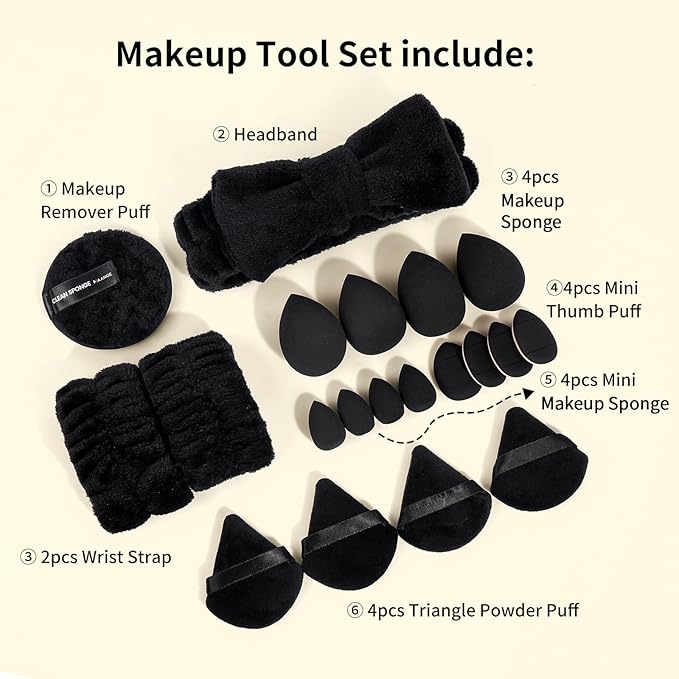 MAANGE 38 Pcs Makeup Brush Set Premium Synthetic Make Up Brushes Soft Foundation Powder Eyeliner Eye Shadow Makeup Brushes Professional Makeup Tool Set (Black)