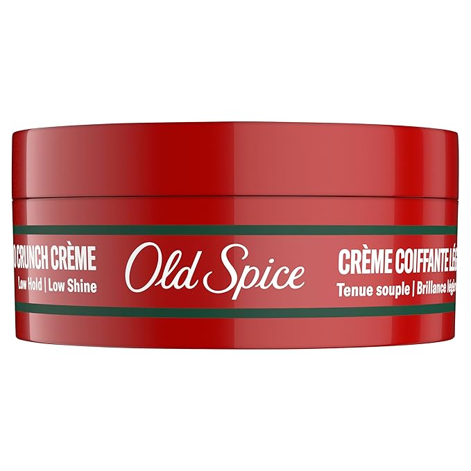 Old Spice No Crunch Crème, Hair Styling Crème for Men, Low Hold with Low Shine, 2.22 oz