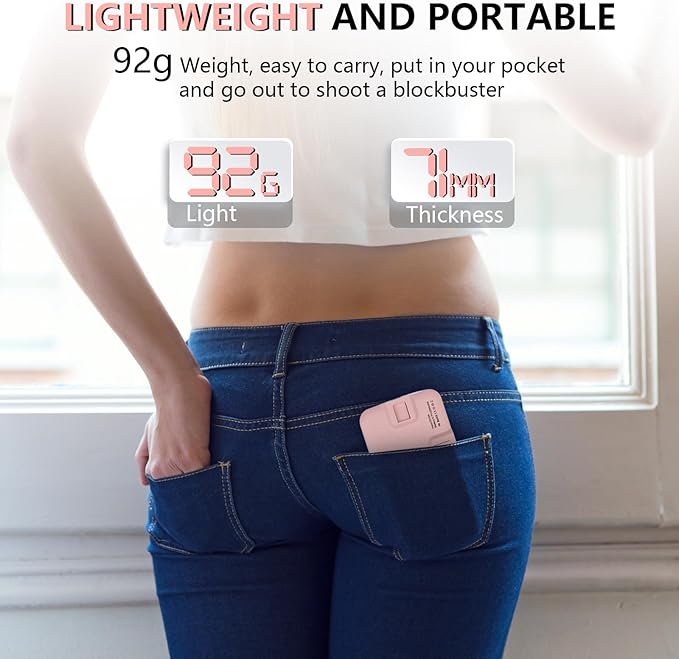Selfie Light - BANSINE LED Phone Light USB-Rechargeable - Portable Photo Light with 97+ CRI, Up to 6500K Color Temperature Camera Light for Selfie, Zoom Conference, Video, Makeup and Live Stream