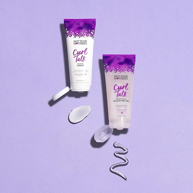 Not Your Mother's Curl Talk Frizz Control Sculpting Gel & Defining Cream (2-Pack) - 6 fl oz Each - Tames Hair Frizz & Maximizes Definition - For All Curly Hair Types
