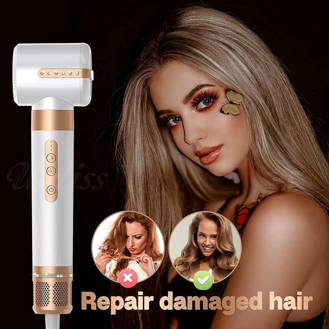 7 in 1 Hair Dryer Brush, Professional Hot Air Styler, 110000 RPM High-Speed Blow Dryer with Negative Ions for Fast Drying Curling Straightening Volumizing Versatile Hair Styling Tool