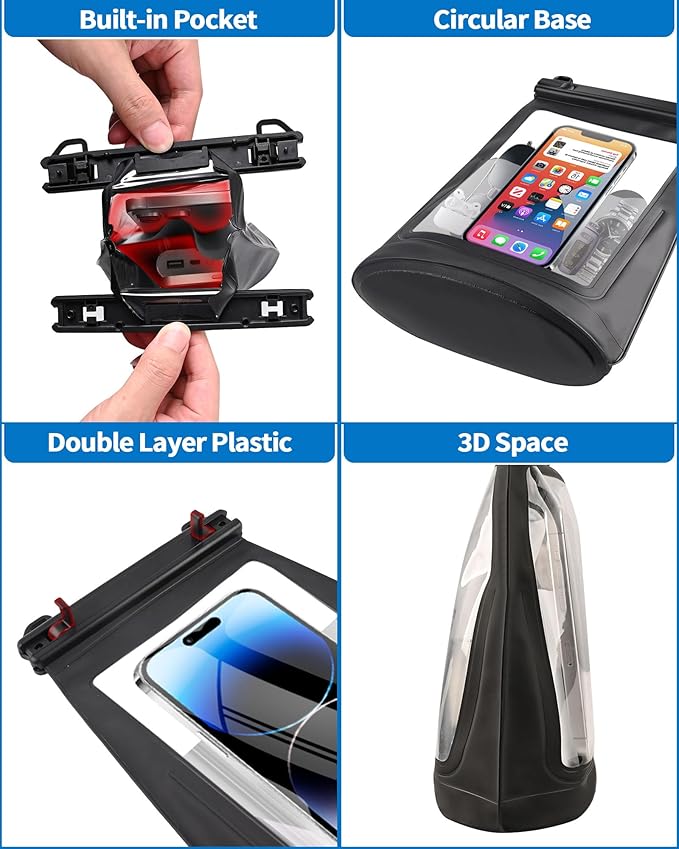 2L Waterproof Phone Pouch Floating - Waterproof Bag Dry Bag for Kayaking Beach, Cruise Ship Essentials 2025 IPX8 Large Water Proof Bags for iPhone 16 15 14 13 12 Pro Max Galaxy Pixel White