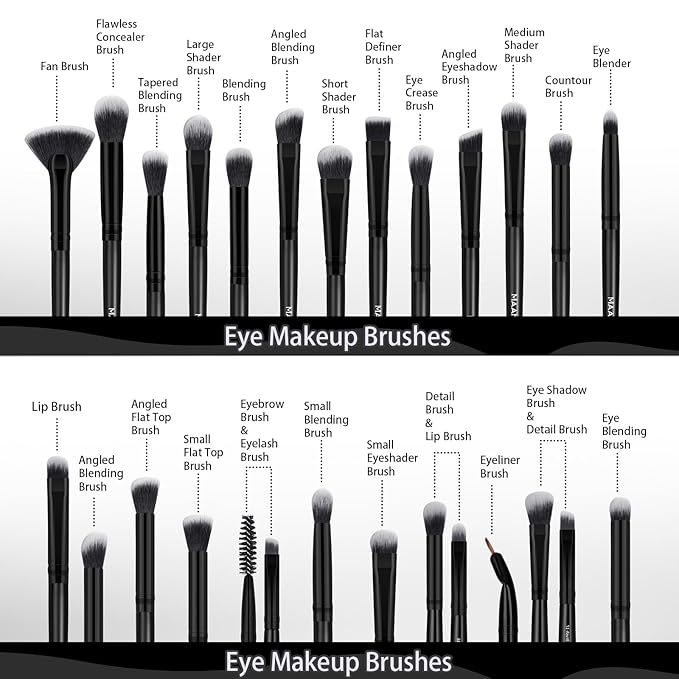 MAANGE Makeup Brushes, 41 Pcs Premium Synthetic Makeup Brush Set Contour Blush Concealers Eye Shadow Eyeliner Blending Make Up Brush Kit (Black, 41 Piece Set)