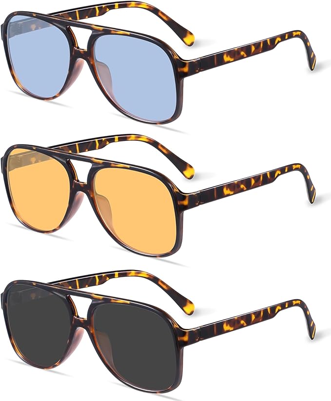 YDAOWKN Retro Aviator Sunglasses for Women Mens Large Frame Classic Vintage 70s Sun Glasses Aviators