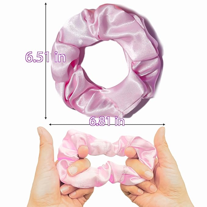 8 Pcs LED Scrunchies, Light Up Satin Hair Accessories for Women Girls, Glow in The Dark Party Supplies for Neon Party