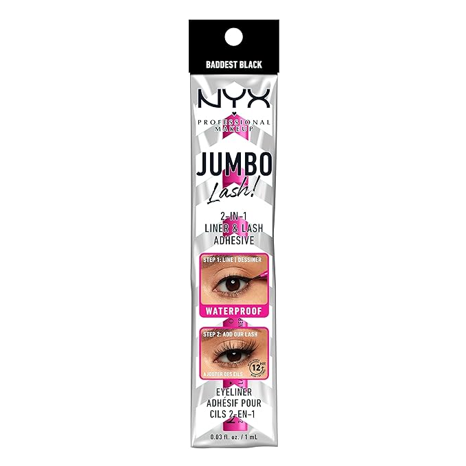 NYX PROFESSIONAL MAKEUP Jumbo Lash! 2-In-1 Eyeliner & Lash Adhesive - Baddest Black