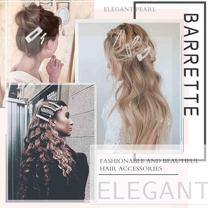 Boho Rhinestone Flower Hair Clip Crystal Floral Cluster Hairpin Barrette Silver Four-leaf Clover Non-Slip Geometric Hair Barrettes Wedding Headpiece Hair Styling Accessories for Women Girls