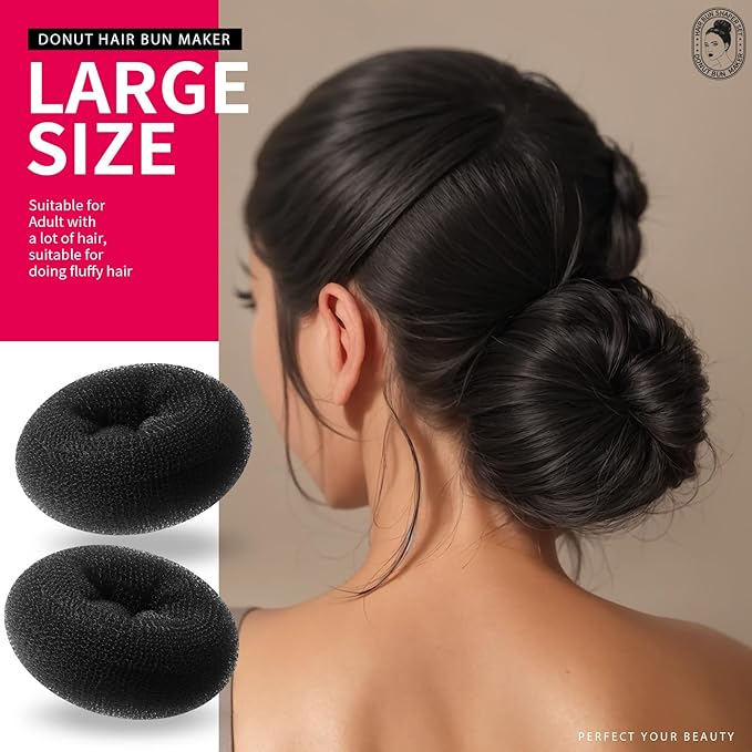 Teenitor Hair Styling Kit: 5 Bands, 20 Bobby Pins, 7 Chignons (2 Small, 2 Medium, 1 Large, 1 Extra-Large), Black