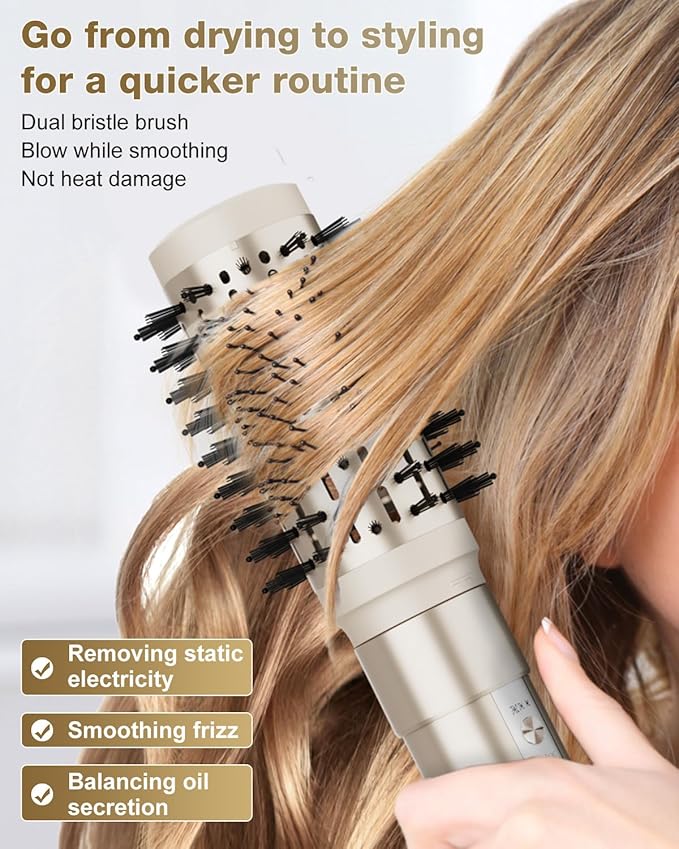 7MAGIC Hair Dryer Brush & 6 in 1 Hair Styler,110,000 RPM High-Speed Negative Ionic Hair Dryer Fast Drying, Multi Hair Styler, Professional Blow Dryer Brush for Curling Volumizing Straightening Styling
