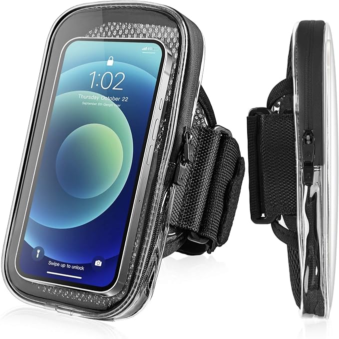 Phone Holder for Running, Arm Band for Phone for Running, Running Essentials for Women and Men, Arm Band Gear with Keycard Pocket for iPhone 15 14 13 12 11 Pro Max Plus Pixel Up to 6.9''