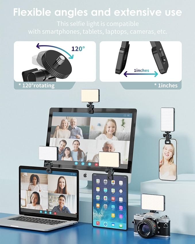 150 LED Phone Light, Selfie Light for iPhone/Phone/iPad/Camera, 5500Mah Rechargeable Portable Lights, 3 Lighting Adjustment Modes, Selfie Lights for Photography/TikTok/Vlog/Video