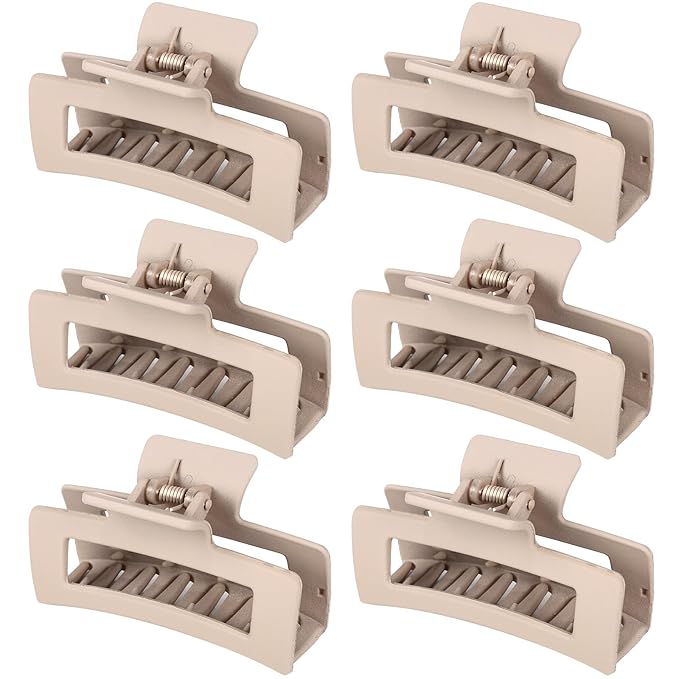 79Style 6Pcs Hair Clips: 3.5 Inch Large Medium Square Claws for Thick Long Hair, Hair Accessory for Women Girls (6 Multicolored - Jude)