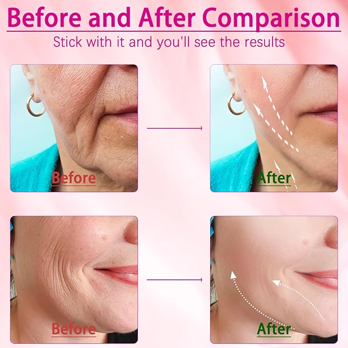 7-in-1 Face and Neck Massage Tool for Skin Care Gift, Multifunctional Electric Red Light Therapy for Face, Wrinkles, Double Chin (Pink)