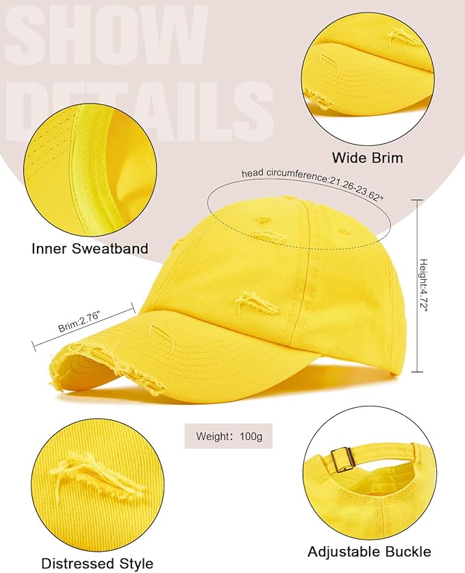 Century Star Baseball Caps for Men Womens Baseball Hat Distressed Cotton Dad Hat Summer Adjustable Golf Runing Hat