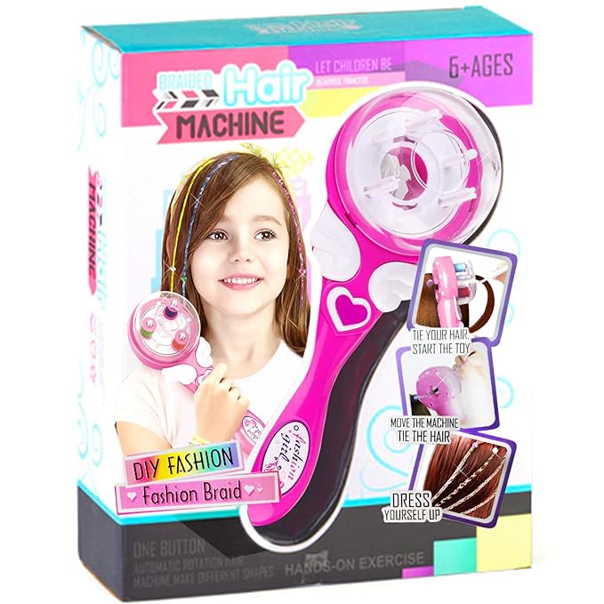 Marbe Electric Ceramic Hair Braider,Hair Styling DIY Convenient Twist Braid Hair Braiding Tool for Girl's Headdress Pink