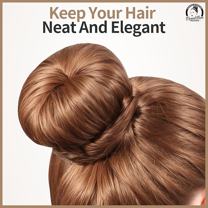 Teenitor Hair Bun, Bun Maker, Hair Donuts for Buns, Ballet Bun Maker for Kids,7pcs, Light Brown