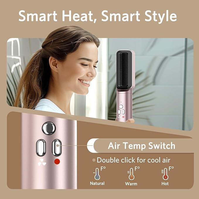 Air Styler Hair Dryer Brush - 6 in 1 Hair Styler Ionic Auto Wrap Hot Air Curler Blow Dryer Brush, 38m/s High Speed Blowout Airflow Hair Dryer Multi Styler Fast Drying Styling for Curly/Straight Hair