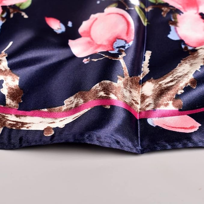 35 x 35 Women's Fashion Pattern Large Square Silk Like Hair Scarf Head Sleeping Wrap Satin Neck Bandana for Gift…