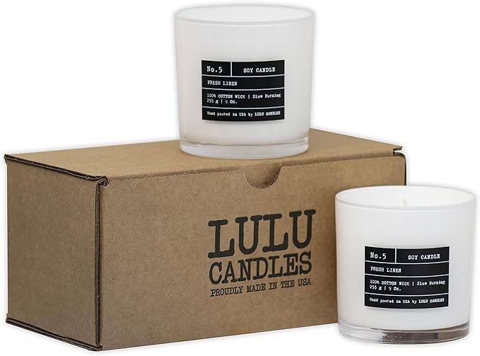 Lulu Candles | Black Amber | Luxury Scented Soy Jar Candle | Hand Poured in The USA | Highly Scented & Long Lasting (9 Oz. 2 Pack)