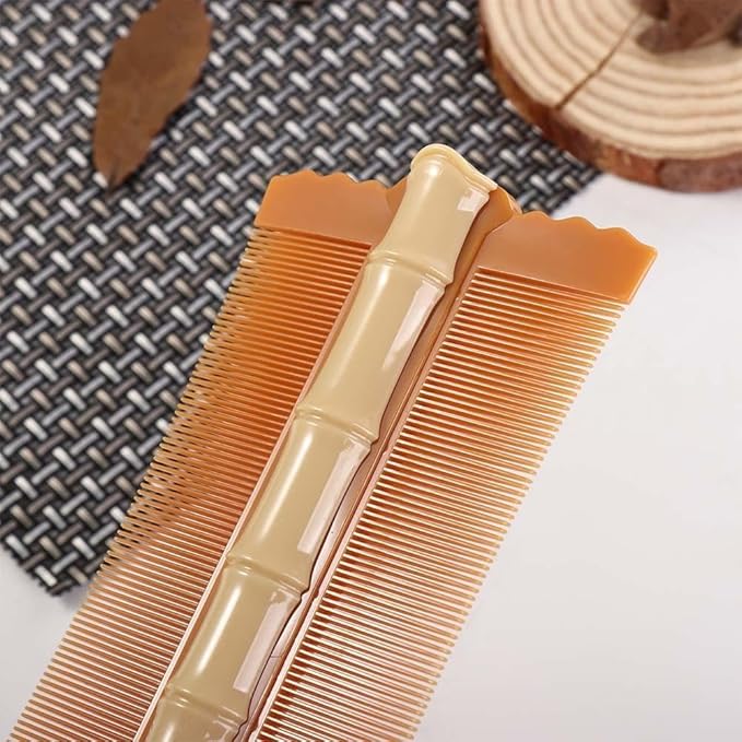 1Pc Green Double-Sided Comb Anti-Static Fine-Tooth Pin Hair Comb With Handle Super Dense Tooth Drain Dandruff Hair Comb Hair Styling Tool Accessories Hair Combs Styling Tools and Appliances,Comb