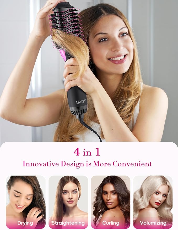 One-Step Hot Air Blow Hair Dryer Brush - 2.4 Inch HairDryer Styler and Volumizer for All Hair Types - Professional Blowout Style and Dry Quickly for Smooth, Frizz-Free Results