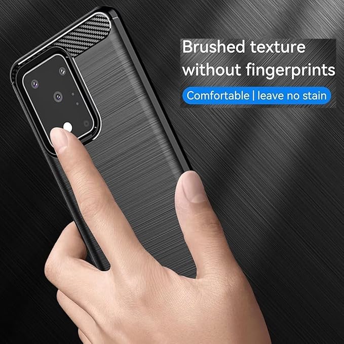 for Samsung Galaxy S20+Plus Phone case, Shockproof, Scratch Resistant Carbon Fiber Jacket, Soft TPU, for Galaxy S20+Plus case (Black)