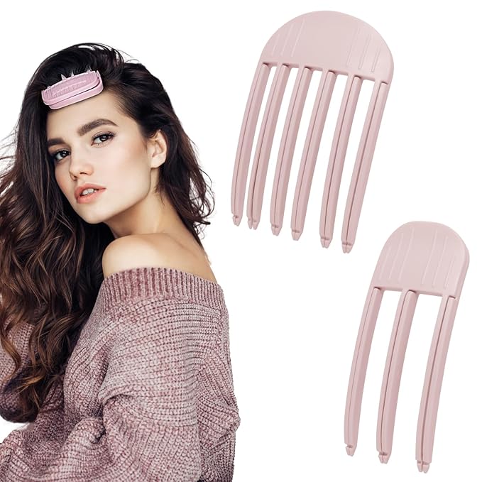 2Pack Hair Volume Clips,Volume Hair Clips for Fluffy Bangs, Easy High Crown Volumizing Hair Clips for Women,Root Clips for Curly Hair Volume Tool Natural Voluminous Look. (normal,Pink)