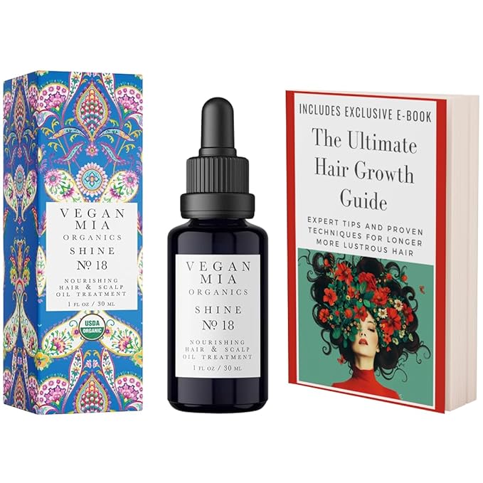 USDA Organic Rosemary Oil for Hair Growth with Castor, Jojoba & More by Vegan Mia | for Intense Nourishment & Dry Scalp Treatment - Get Healthier, Thicker & Shiny Hair Naturally (with Exclusive eBook)