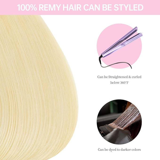 #60 Platinum Blonde Tape in Hair Extensions Human Hair,22inch 20 Pcs Tape ins Human Hair Extensions,Straight Silky 50g Tape in Remy Hair Extensions for Women Girls