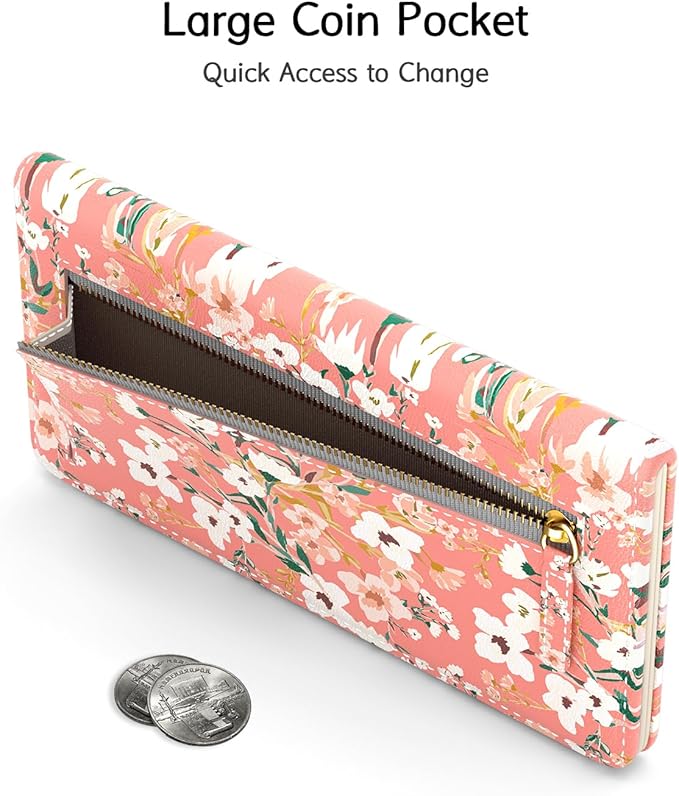 Nipichsha Womens Wallet, RFID Slim Wallets for Women, Thin Ladies Credit Card Holder Purse, Cute Leather Bifold Clutch Billfold with 11 Card Slots & ID Window, Rosemary