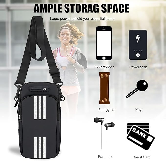Phone Holder for Running Armband,2 Pack Cell Phone Purse Small Crossbody Bags for Women Men Kids,iPhone 16 15 14 13 12 11 Pro Max Xs 16e Xr X Plus Galaxy Ultra Arm Bands Sleeve Carrier Pouch