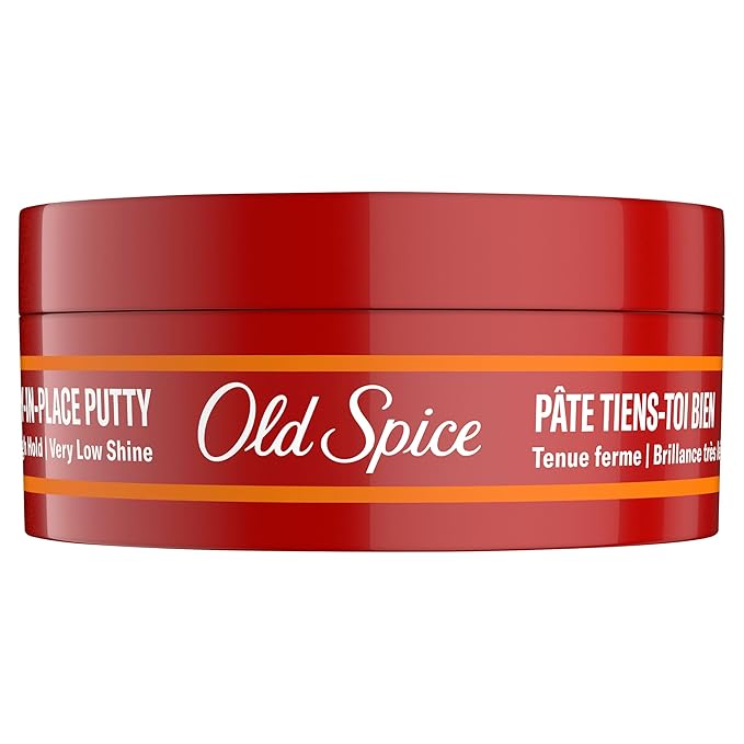 Old Spice Stay-In-Place Hair Styling Putty for Men, High Hold with Very Low Shine, 2.22 oz