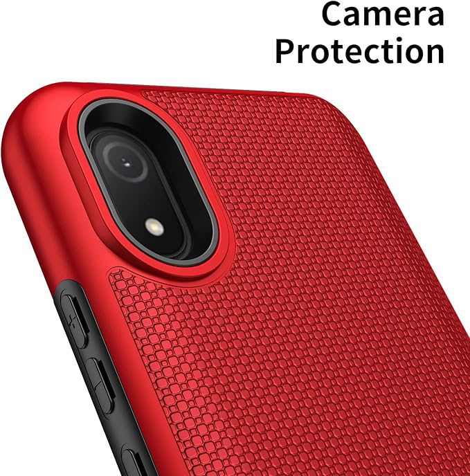 for Cloud Mobile C8 Phone Case with Screen Protector,Stratus C8 Phone Case Dual Layer Heavy Duty Protection,Slim Lightweight Rugged Military Grade Shockproof Protective Cover for Cloud Stratus C8 Red