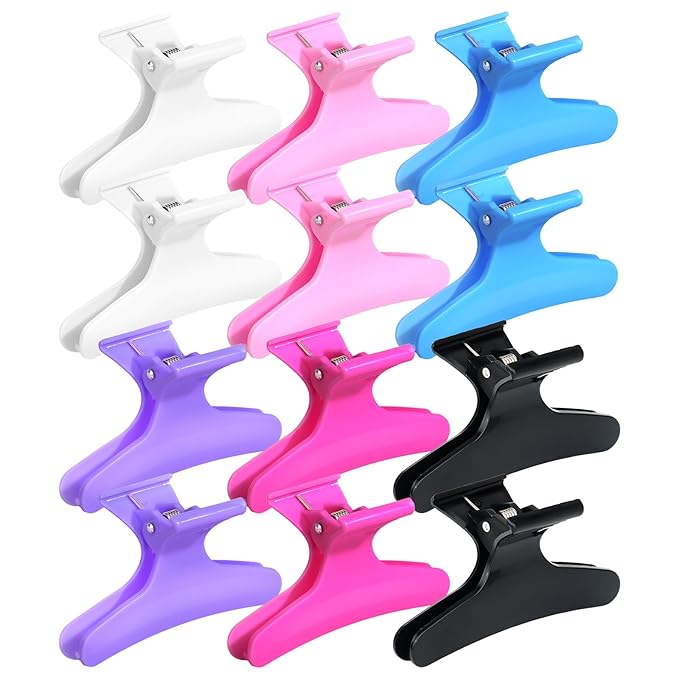 Ondder Butterfly Hair Claw Clips for Styling Sectioning Hair Styling Clips Makeup Hair Sectioning Clips Pro Hair Clamp Clips for Makeup Cutting Coloring Hair Accessories for Women Girls