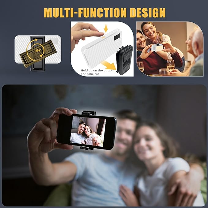 MACTREM 168 LED Selfie Light for iPhone, iPhone Light,Portable Phone Light, 3000Mah Rechargeable Video Light, Adjusted 3 Light Modes, for iPhone, Camera, Laptop, iPad, Video Conference, TikTok(White)