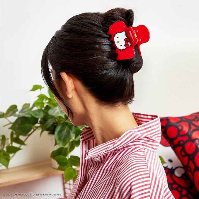 Kitsch Hello Kitty Recycled Plastic Puffy Medium Hair Clips for Women, Medium Claw Clips for Thin Hair, Claw Hair Clips for Short Hair, Medium Hair Claw Clips for Women