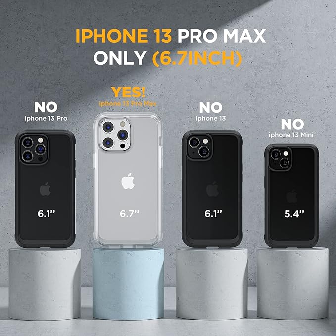Miracase iPhone 13 Pro Max 6.7" Glass Case - 2023 Full-Body Clear Bumper with 9H Tempered Screen Protector, Matte White