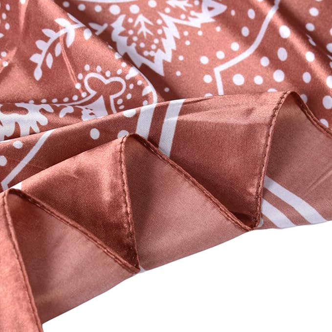 35 x 35 Women's Fashion Pattern Large Square Silk Like Hair Scarf Head Sleeping Wrap Satin Neck Bandana for Gift…
