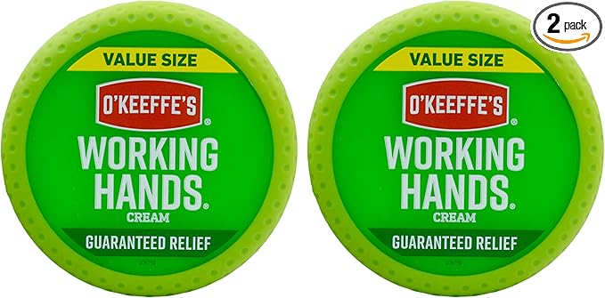 O'Keeffe's Working Hands Hand Cream for Extreme Dryness - 6.8 oz Value Size Jar (2 Pack) - Repairing Skincare for Cracked, Dry Hands