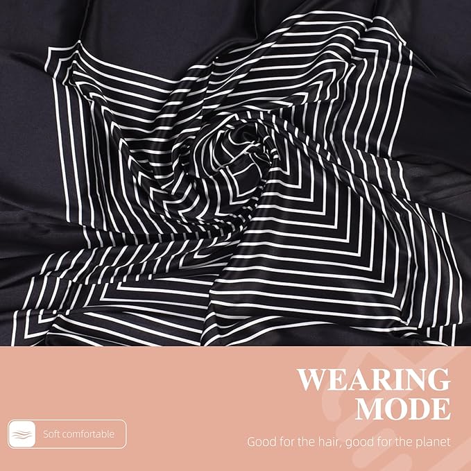 35 x 35 Women's Fashion Pattern Large Square Silk Like Hair Scarf Head Sleeping Wrap Satin Neck Bandana for Gift…