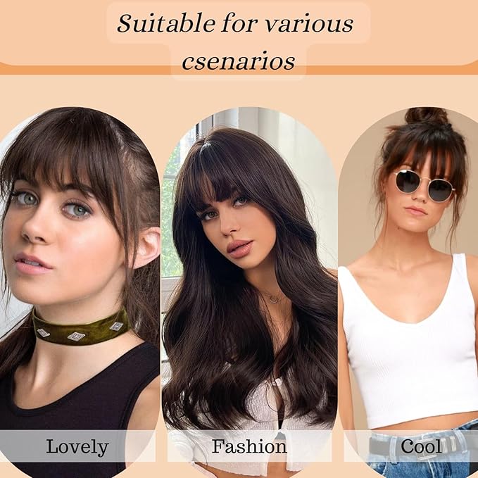 NAYOO Bangs Hair Clip in Bangs 100% Real Human Hair Extensions French Bangs Clip on Air Bangs for Women Hairpieces Curved Bangs (Blonde)