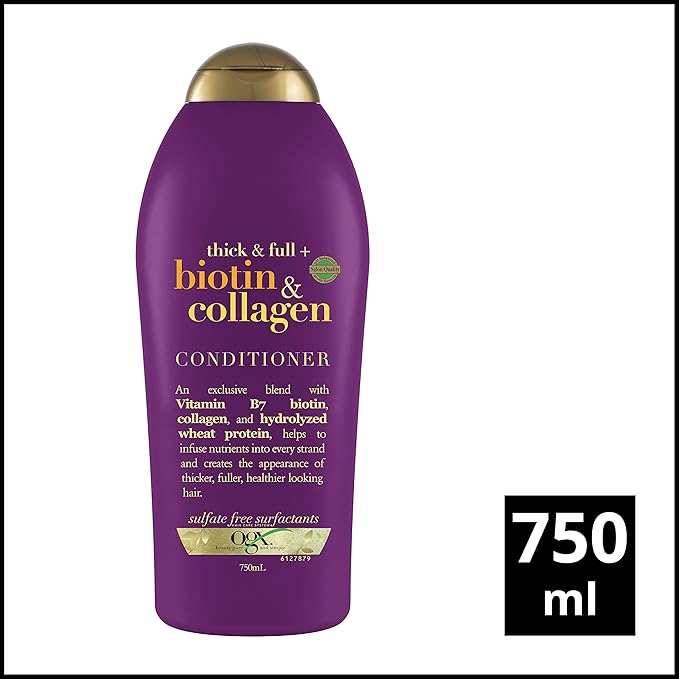 OGX Thick & Full + Biotin & Collagen Conditioner, Salon Size, 25.4 Fl Oz (Pack of 2)